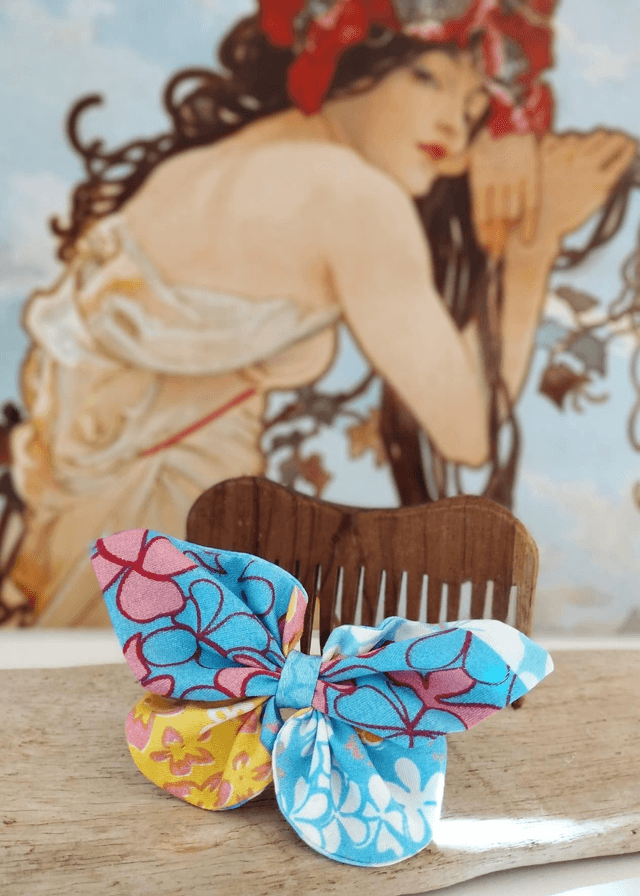 Barrette Papillon - Bleu Pacifique