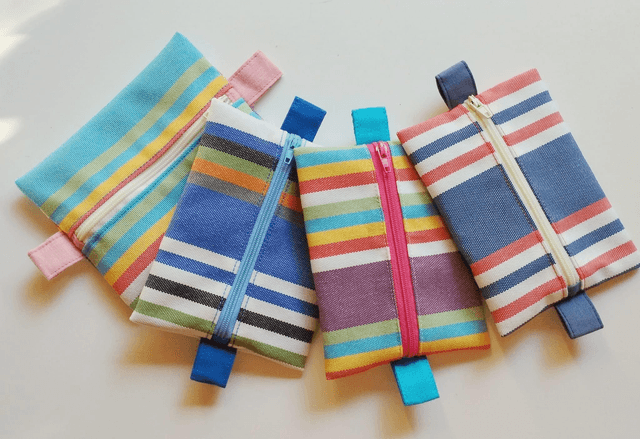 Mini Trousse - Bayadère Turquoise
